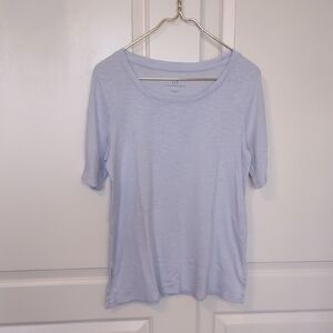 J.Jill Pima Scoop Neck Elbow Sleeve Tee Size Medium